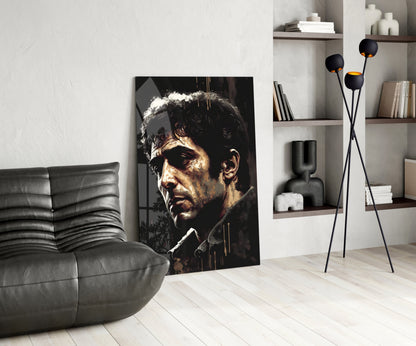 Golden Shadow Cigar Actor Glass Wall Art