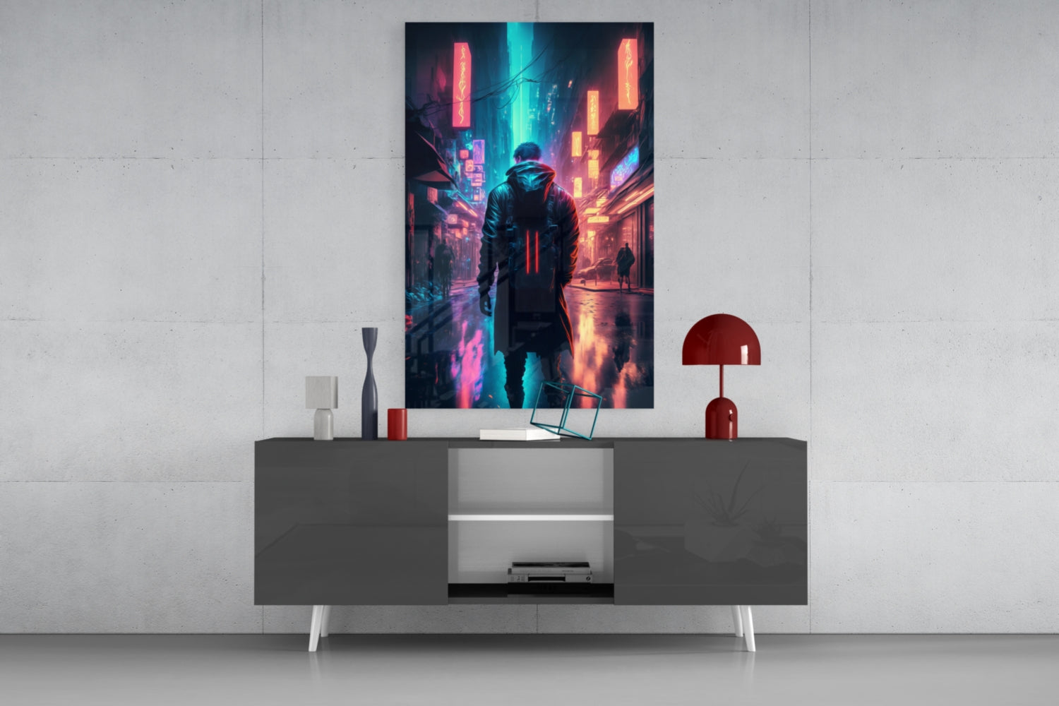Cyberpunk Glass Wall Art  || Designers Collection