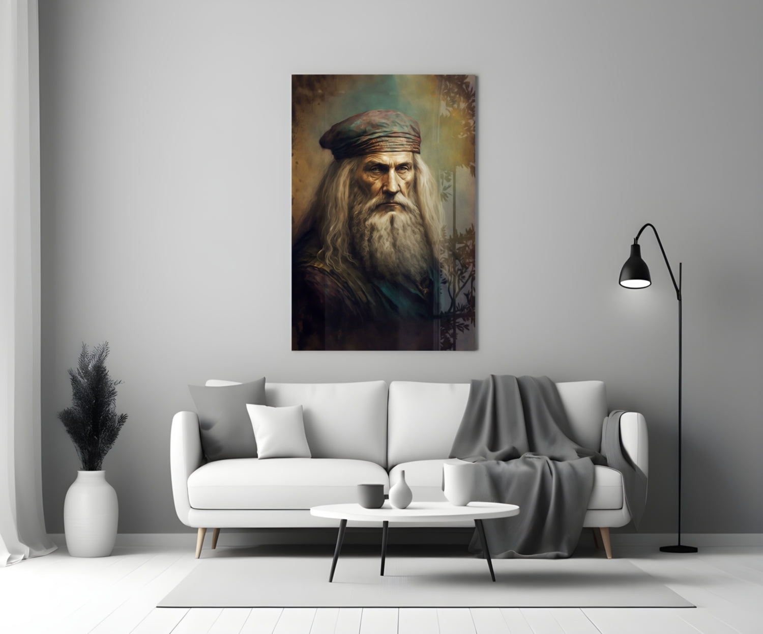 Leonardo da Vinci Glass Wall Art  || Designer Collection