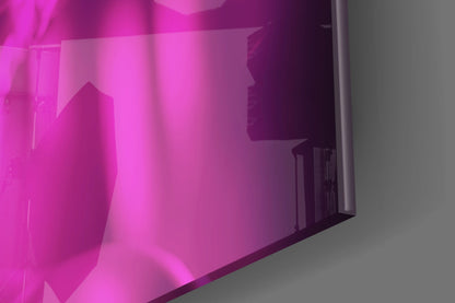 Neon Pink Blonde Portrait Glass Wall Art