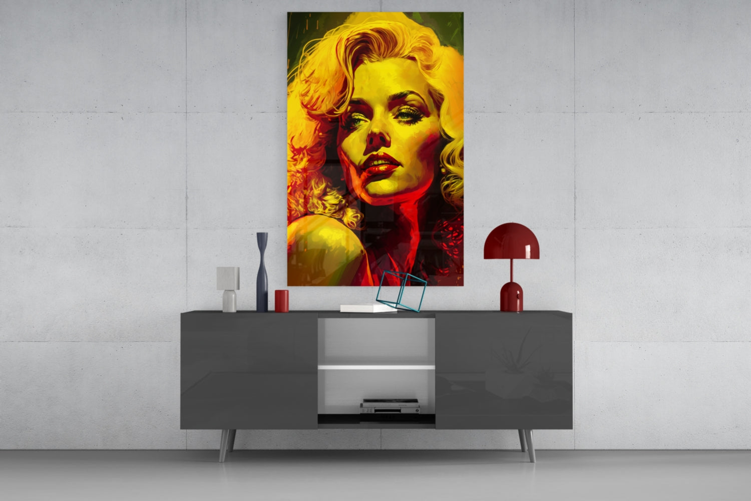 Golden Yellow Blonde Diva Glass Wall Art