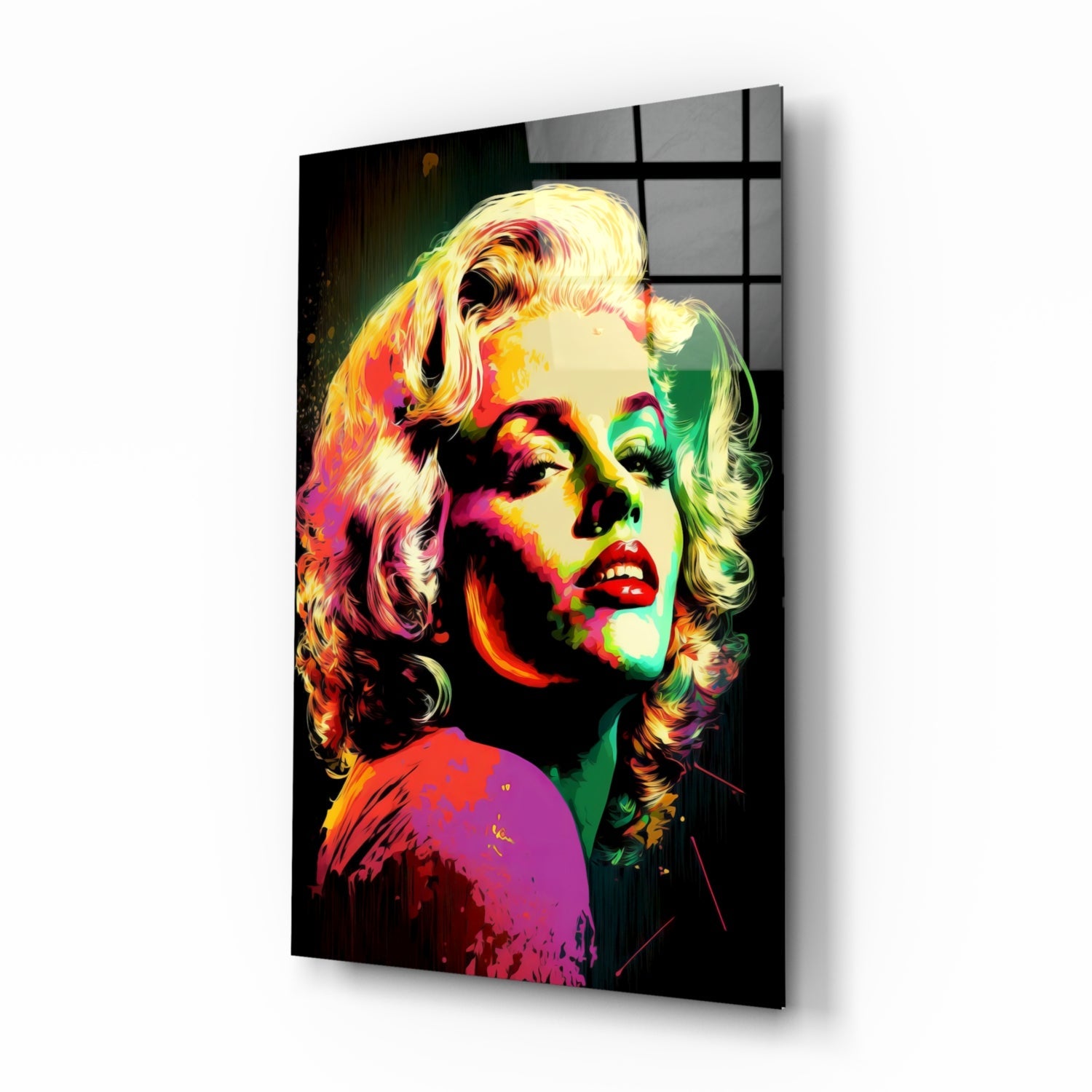 Rainbow Pop Blonde Icon Glass Wall Art