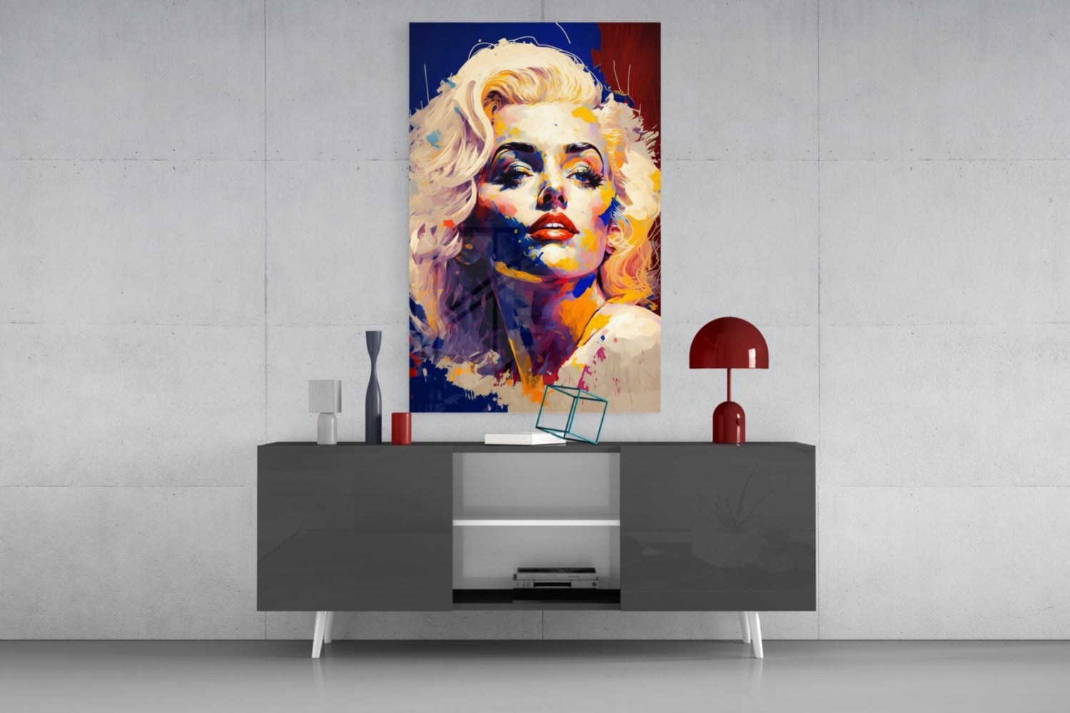Blue Palette Blonde Icon Glass Wall Art