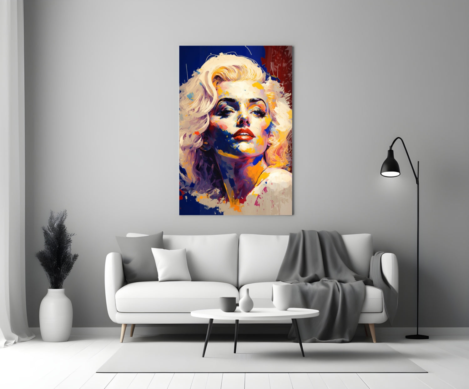 Blue Palette Blonde Icon Glass Wall Art