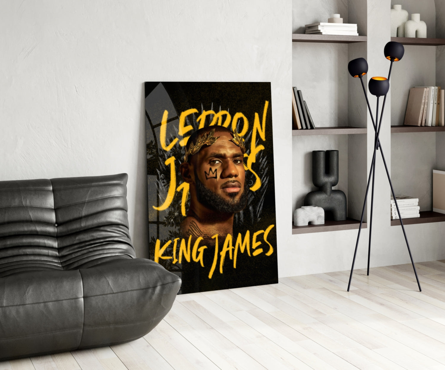 Crowned Basketball Champion Glass Wall Art || Designer Collection