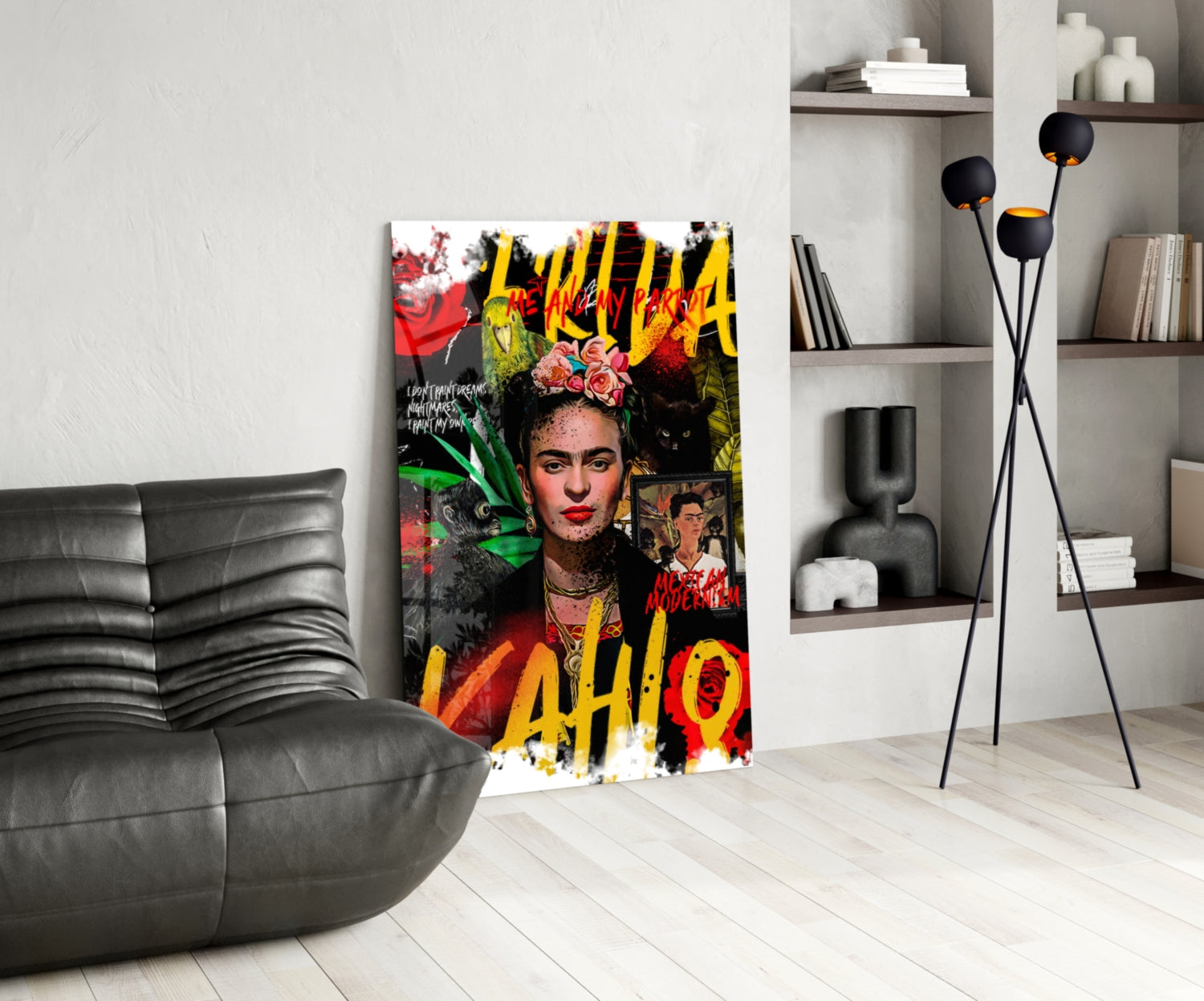 Flower Crown Woman Portrait Glass Wall Art || Designer Collection