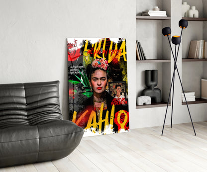 Flower Crown Woman Portrait Glass Wall Art || Designer Collection