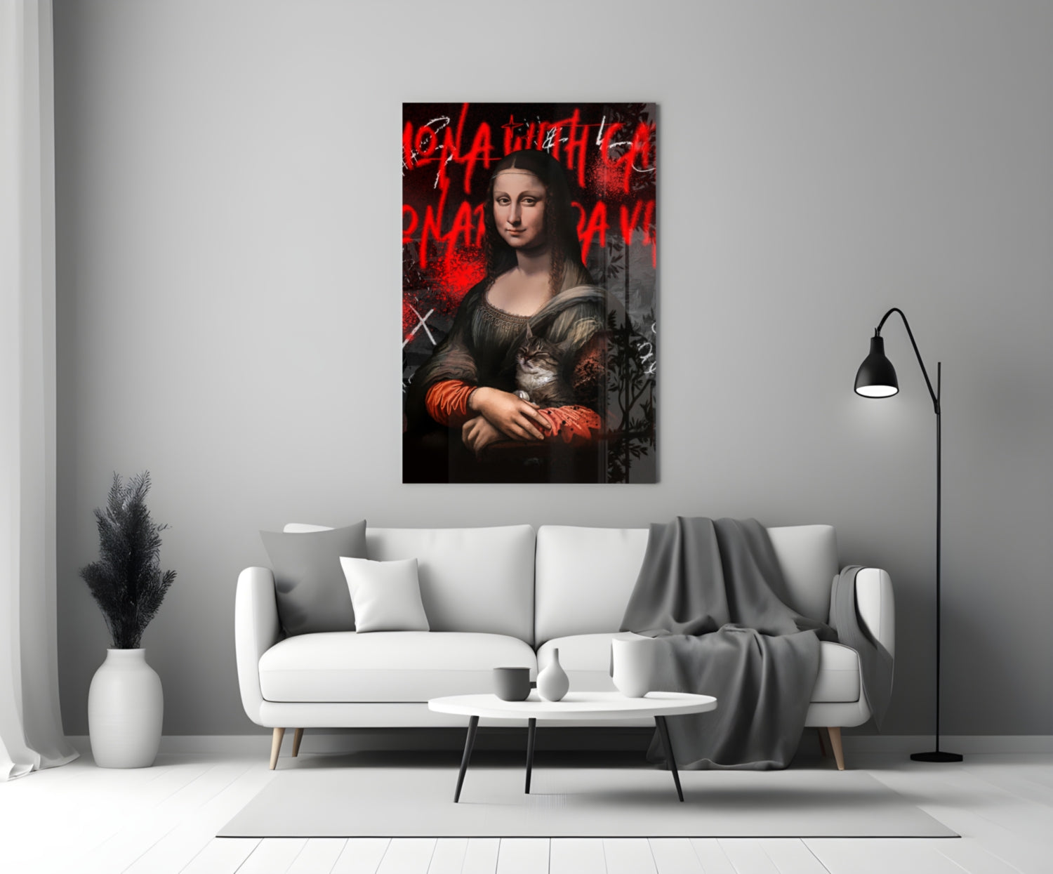 Mona Lisa, The Cat Lover Glass Wall Art || Designer Collection