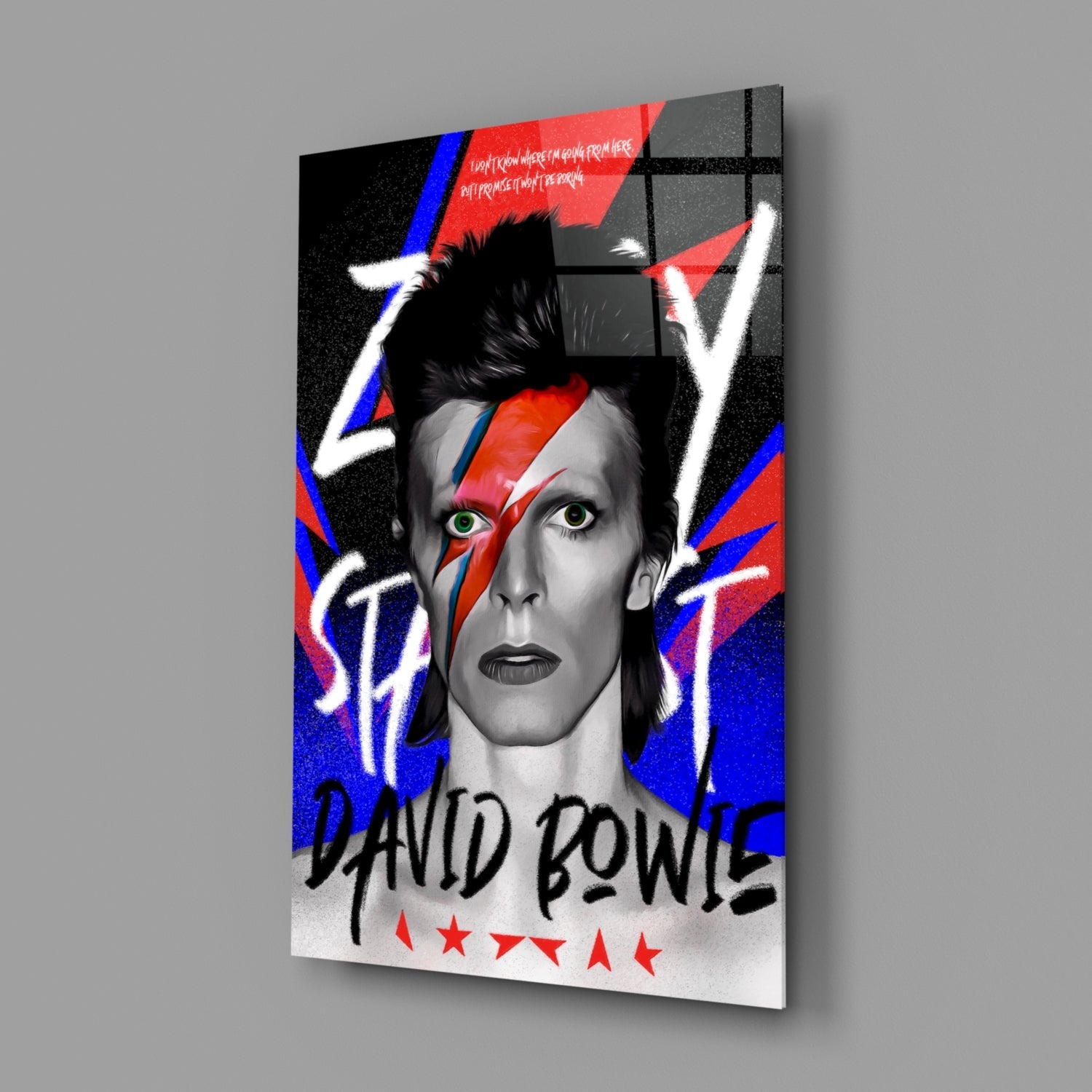Glam Rock Portrait Glass Wall Art || Designers Collection