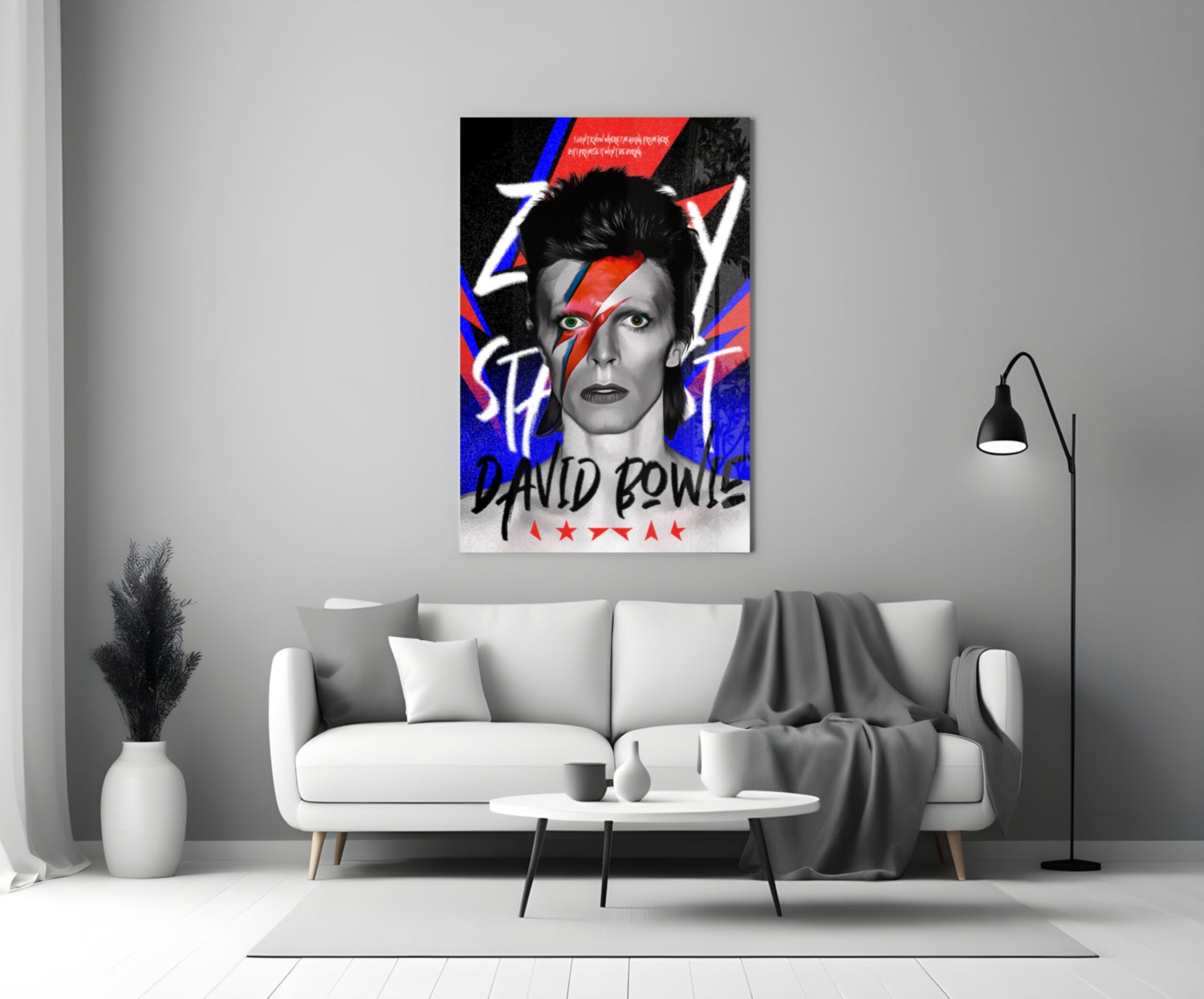 Glam Rock Portrait Glass Wall Art || Designers Collection