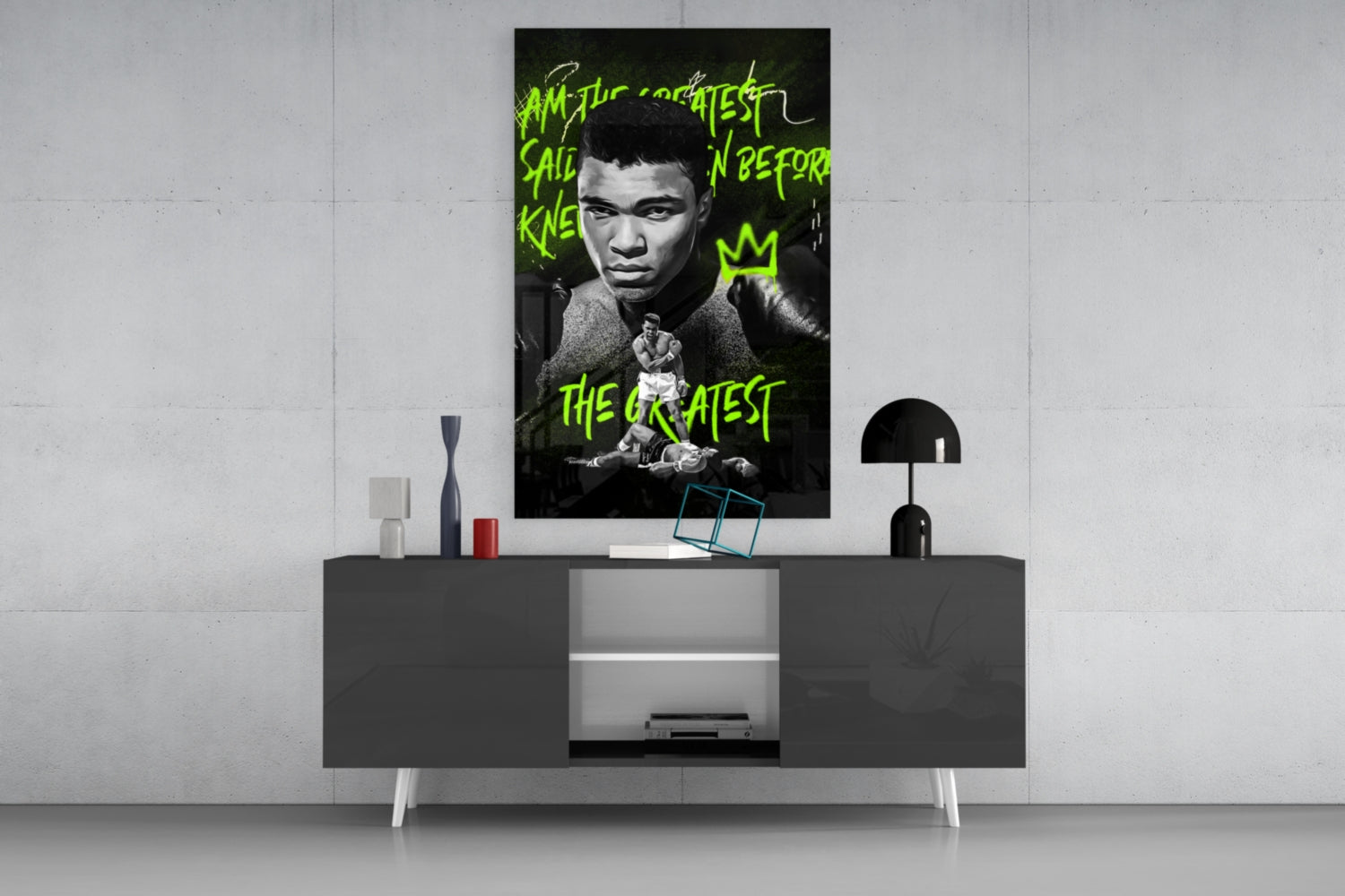 Boxing Ring Champion Glass Wall Art || Designer Collection