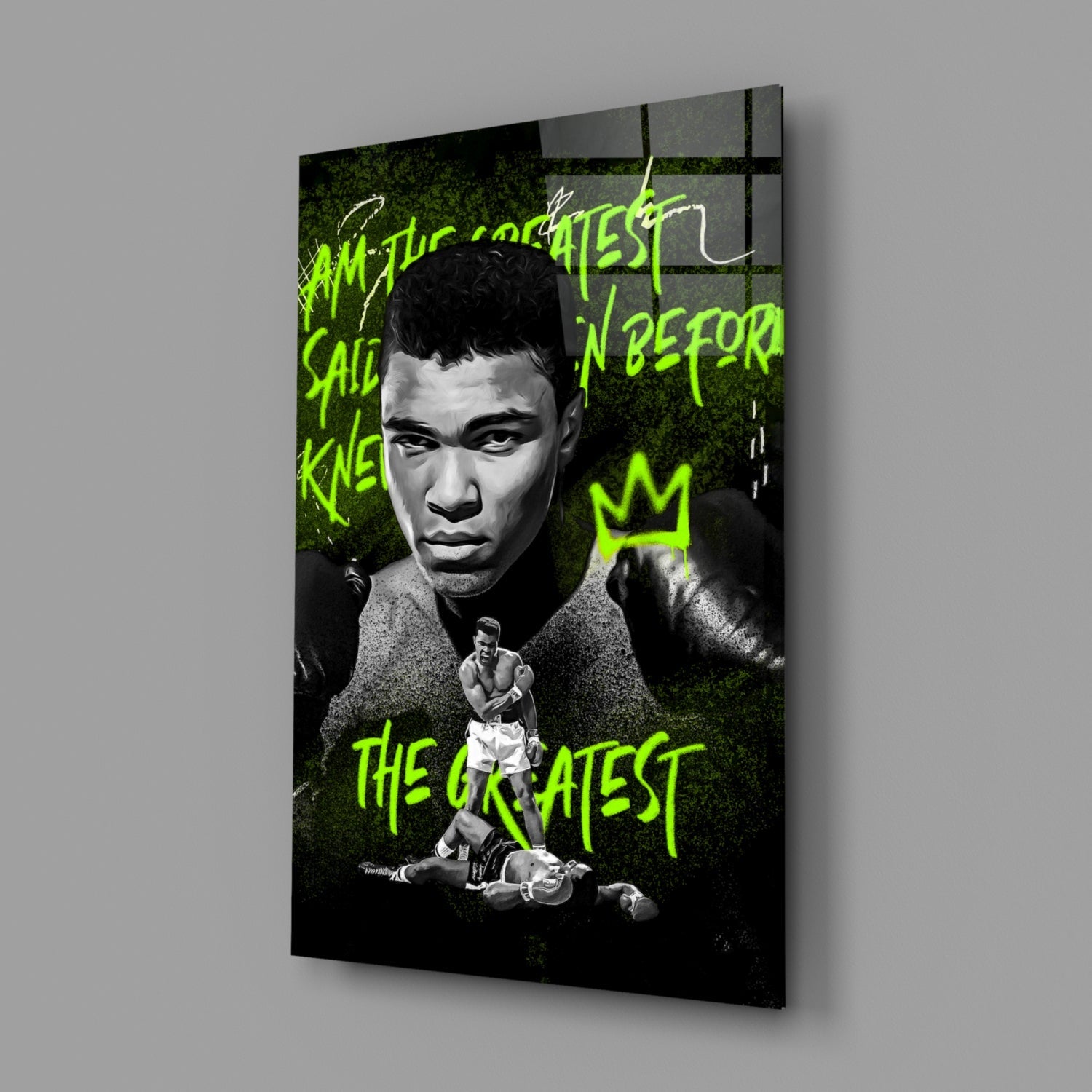 Boxing Ring Champion Glass Wall Art || Designer Collection