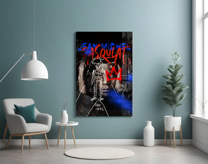 Red Crown Portrait Street Art Glass Wall Art