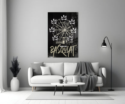 Street Stencil Meets Neo-Expressionist Glass Wall Art || Designer Collection