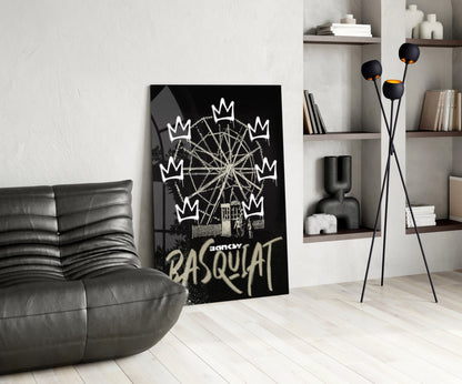 Street Stencil Meets Neo-Expressionist Glass Wall Art || Designer Collection