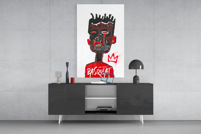Red Portrait Crowned Youth Glass Wall Art