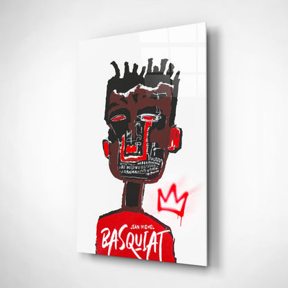 Red Portrait Crowned Youth Glass Wall Art