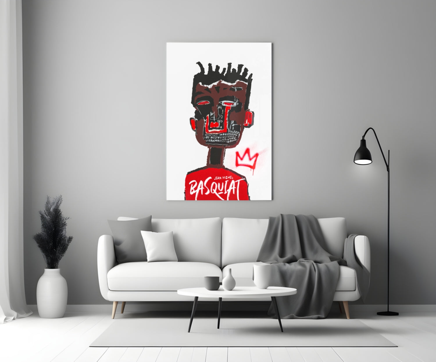 Red Portrait Crowned Youth Glass Wall Art