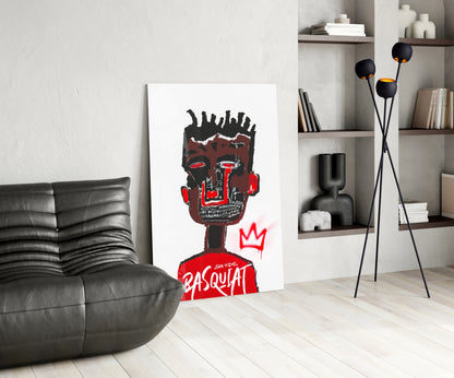 Red Portrait Crowned Youth Glass Wall Art