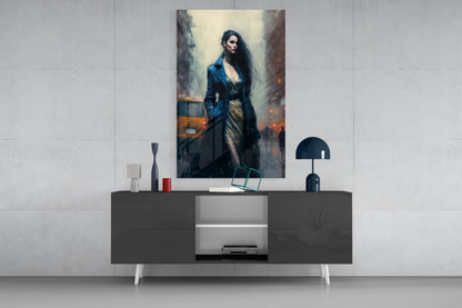Stand Womanly Glass Wall Art || Designer Collection