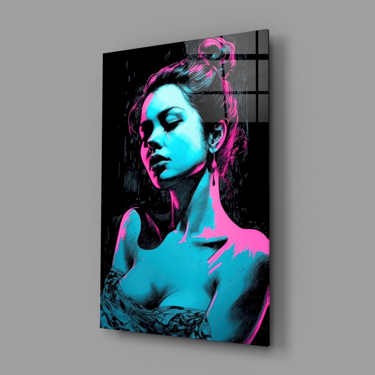 Girl Glass Wall Art || Designer Collection