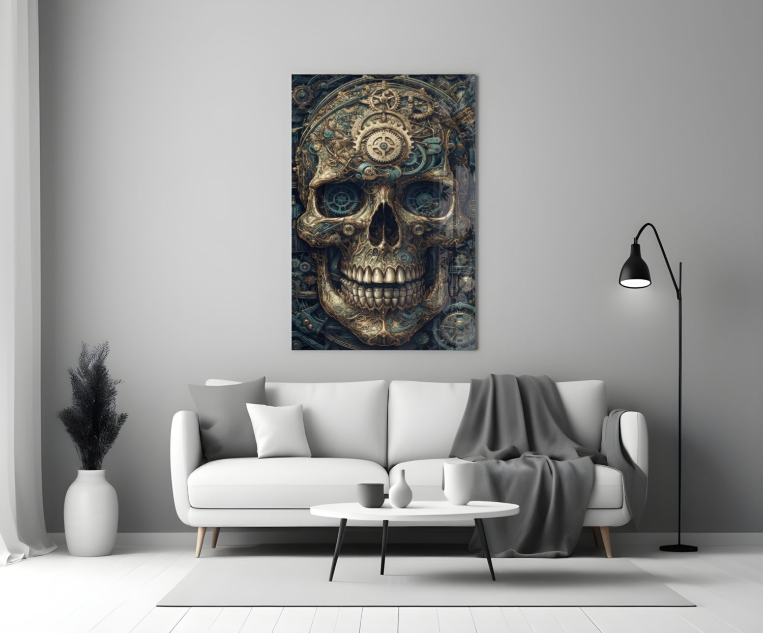 The Skull Glass Wall Art || Designer Collection
