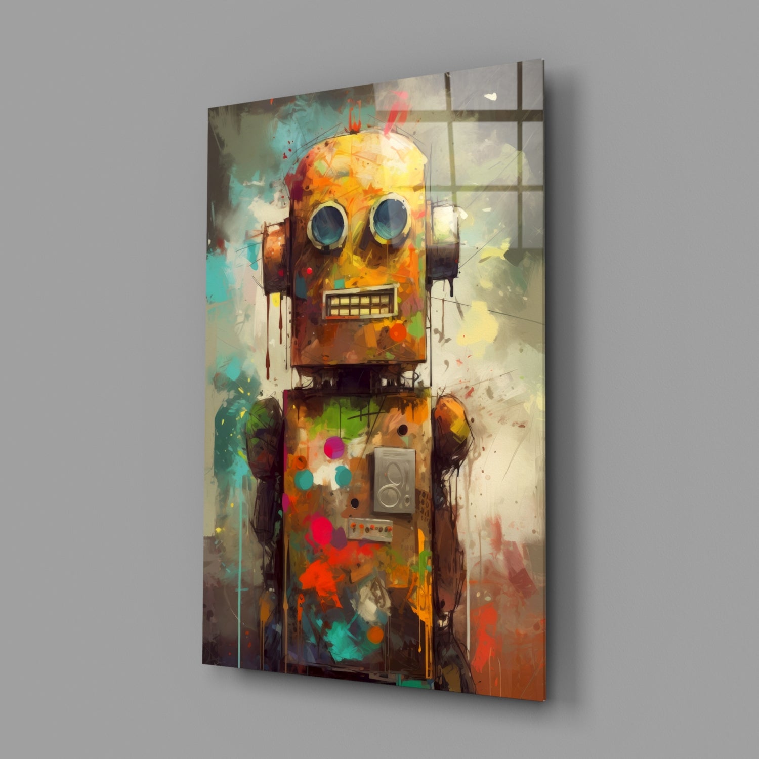 Robocute Glass Wall Art || Designer Collection