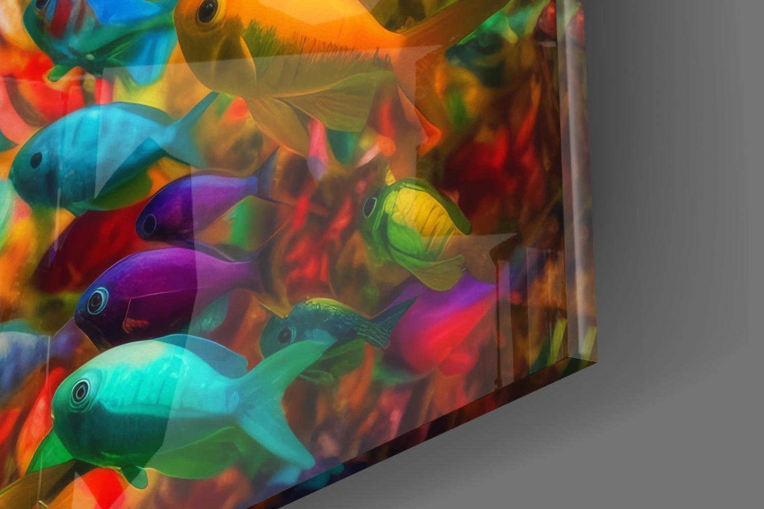 Fish World Glass Wall Art || Designer Collection