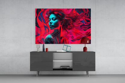 Red Feelings Glass Wall Art || Designer Collection