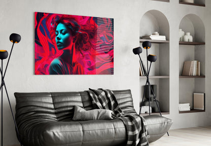 Red Feelings Glass Wall Art || Designer Collection