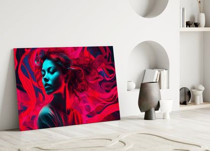 Red Feelings Glass Wall Art || Designer Collection