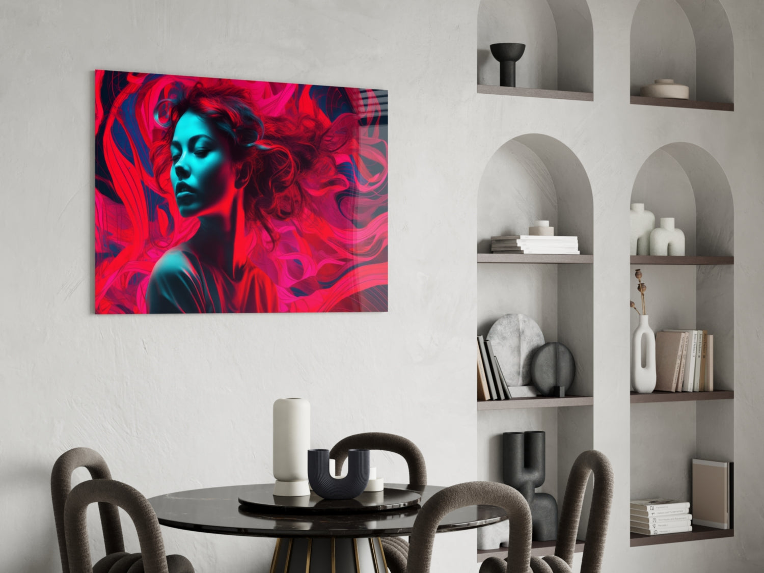Red Feelings Glass Wall Art || Designer Collection