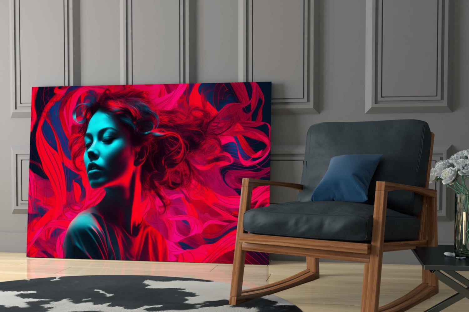 Red Feelings Glass Wall Art || Designer Collection