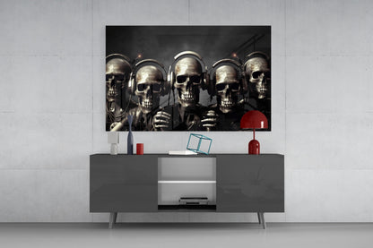 Skull Party Glass Wall Art || Designer&