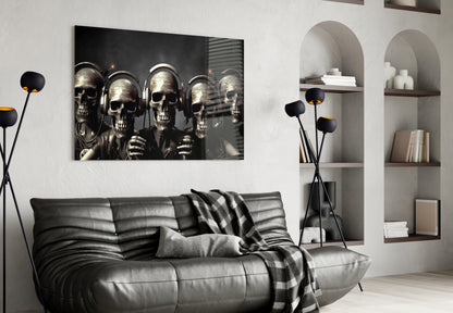 Skull Party Glass Wall Art || Designer&