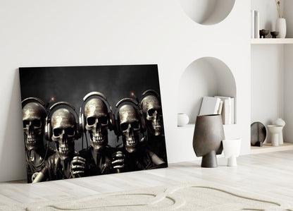 Skull Party Glass Wall Art || Designer&