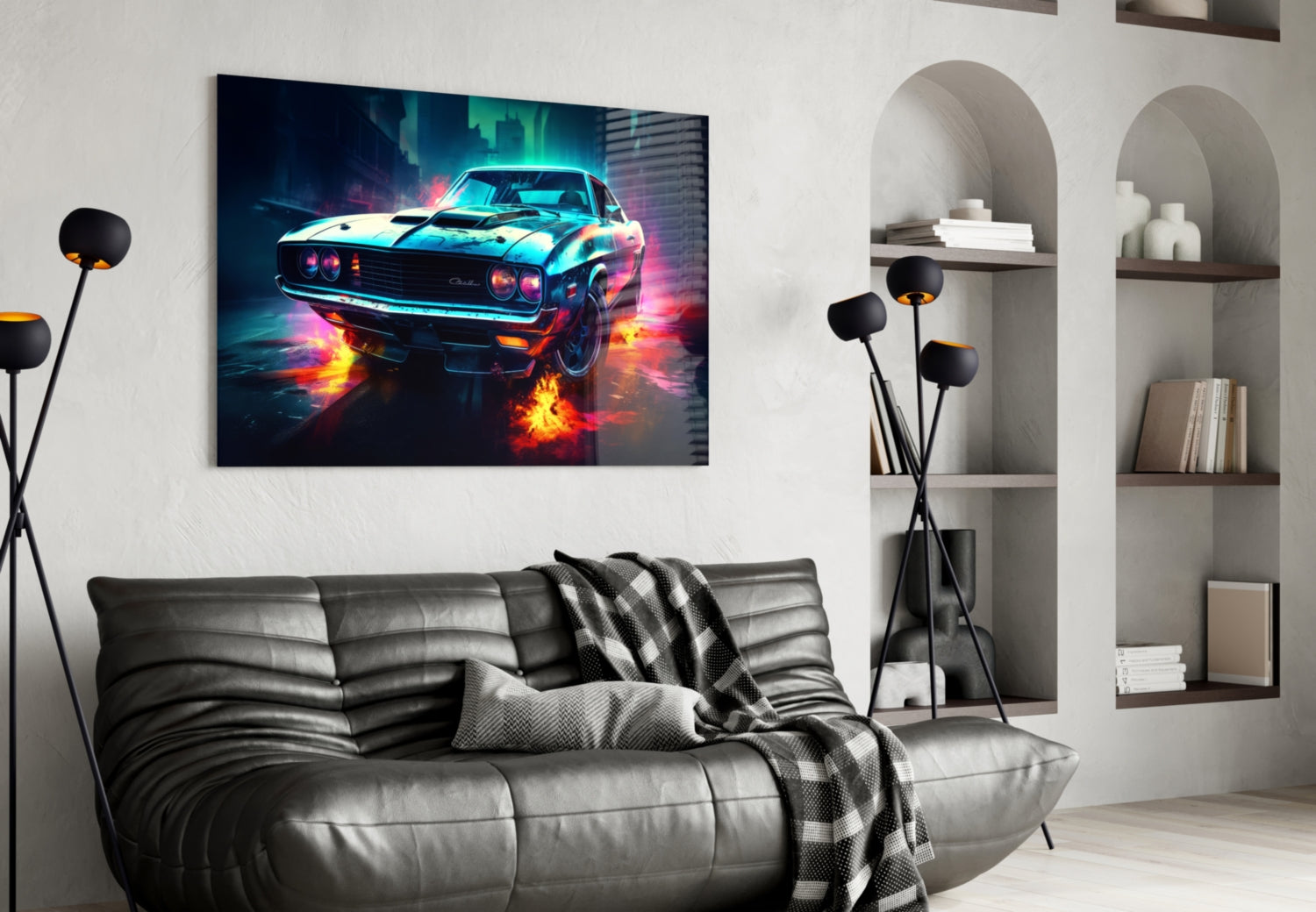 1970 American Muscle Car  Glass Wall Art || Designer Collection