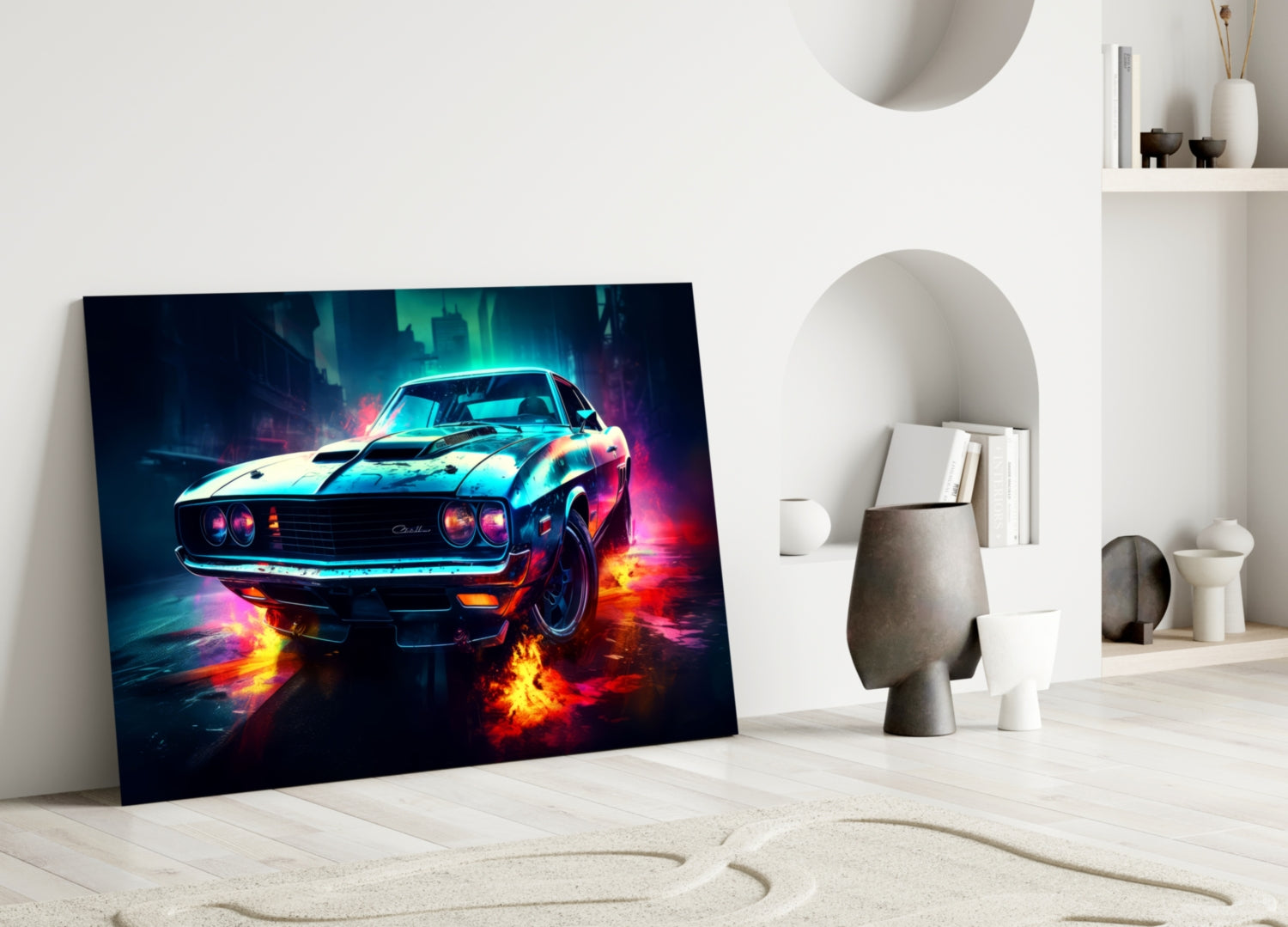 1970 American Muscle Car  Glass Wall Art || Designer Collection