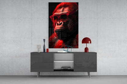 Ape the Thinker Glass Wall Art || Designer Collection