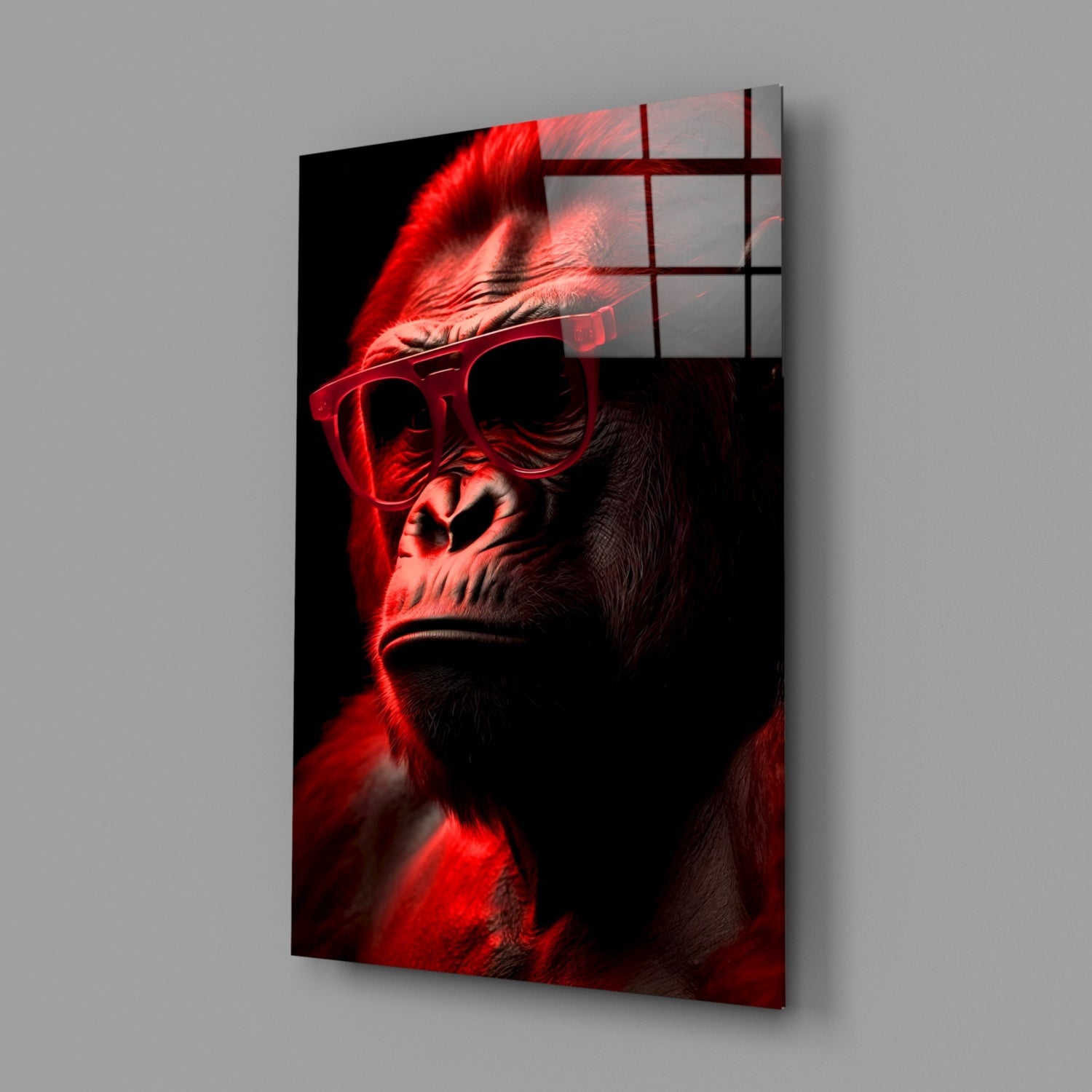 Ape the Thinker Glass Wall Art || Designer Collection