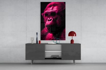 Ape the Thinker Glass Wall Art || Designer Collection