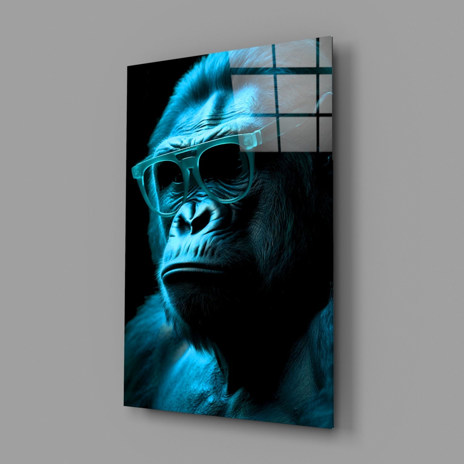 Ape the Thinker Glass Wall Art || Designer Collection