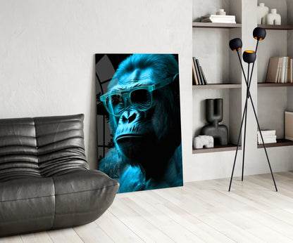 Ape the Thinker Glass Wall Art || Designer Collection