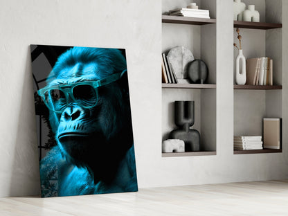 Ape the Thinker Glass Wall Art || Designer Collection