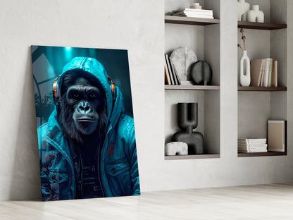 Music and the Ape  Glass Wall Art || Designer Collection