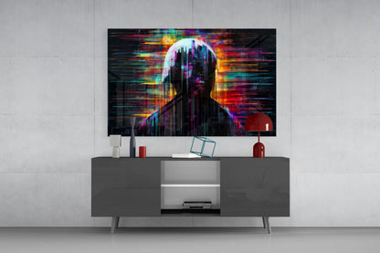 Shadow of Color Sticks Glass Wall Art || Designer Collection
