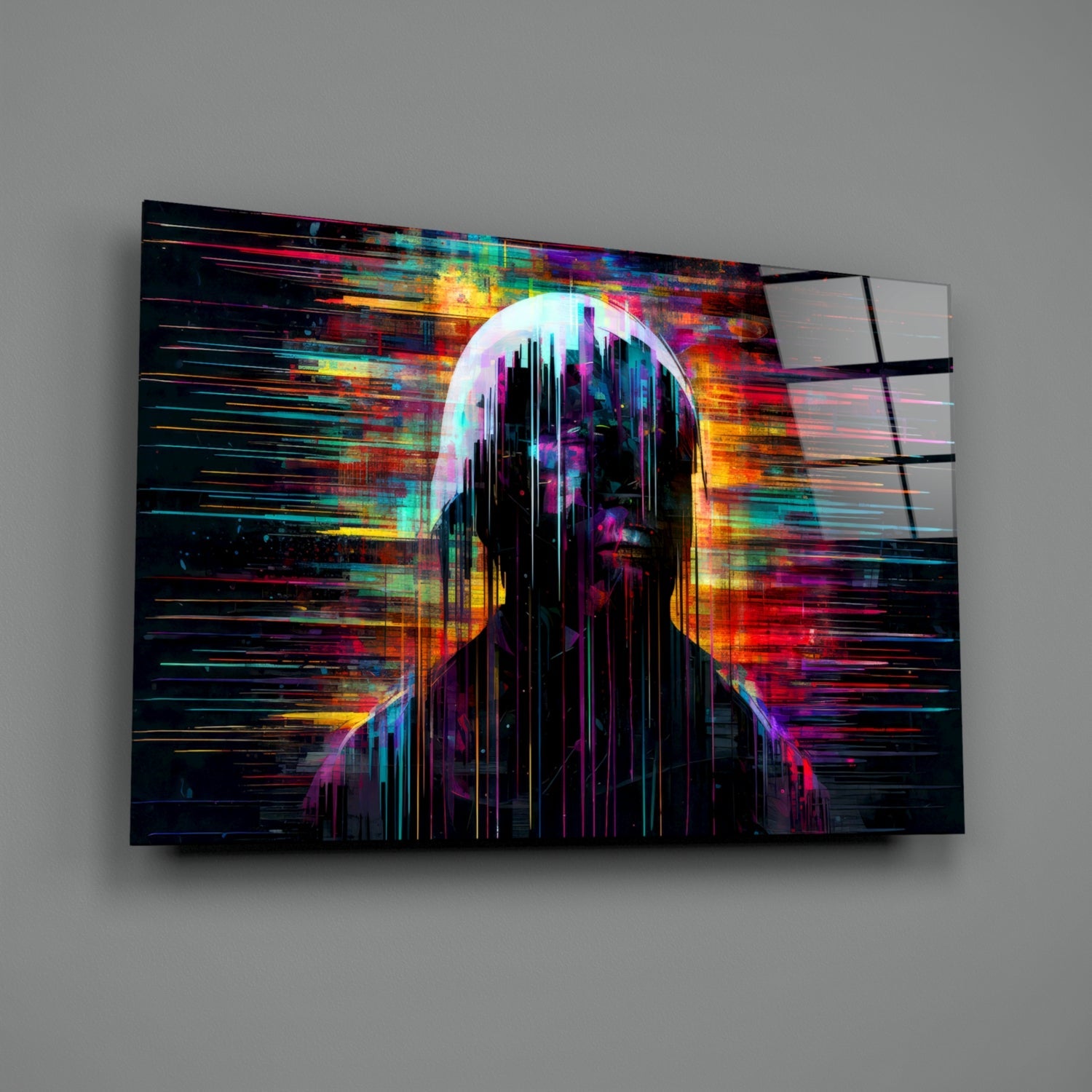 Shadow of Color Sticks Glass Wall Art || Designer Collection