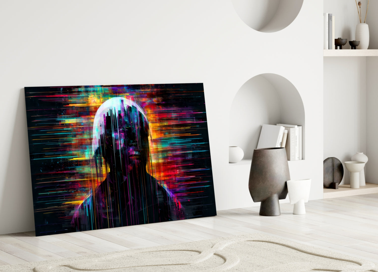 Shadow of Color Sticks Glass Wall Art || Designer Collection