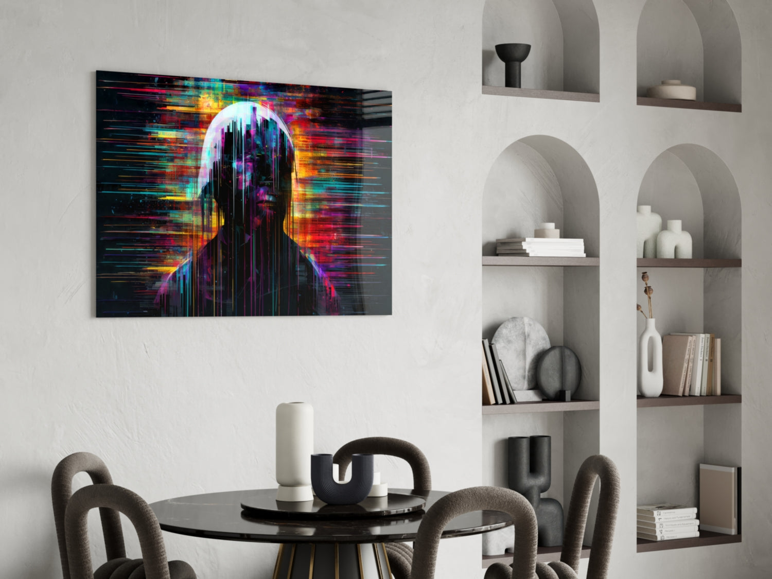 Shadow of Color Sticks Glass Wall Art || Designer Collection