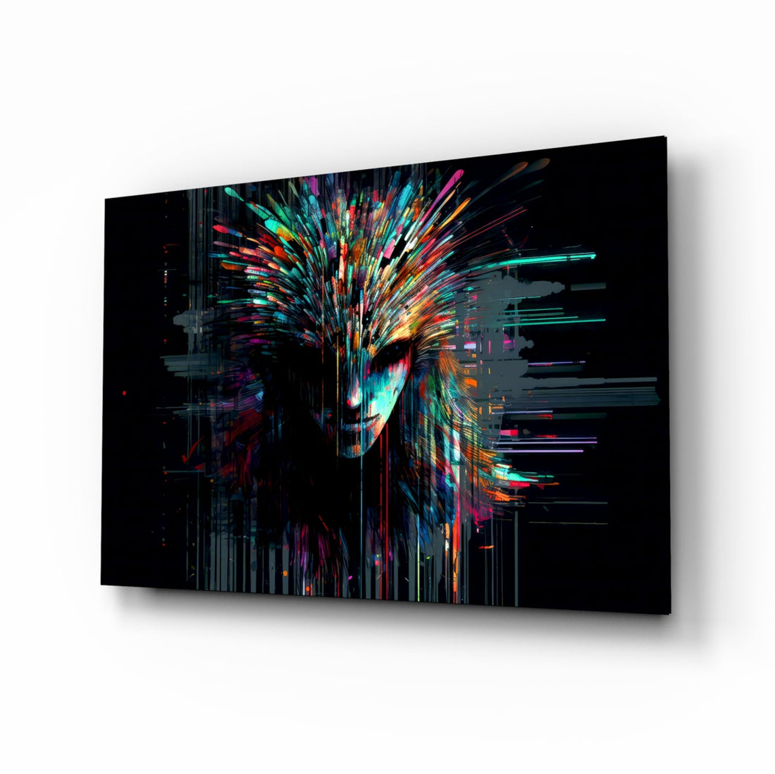 Face of Color Sticks Glass Wall Art || Designers Collection